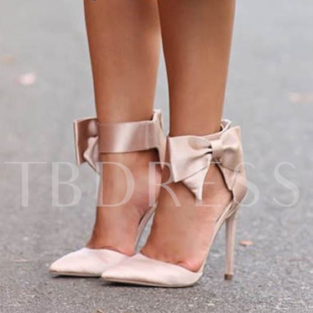 Pointed Plain Bowtie Stiletto Heel